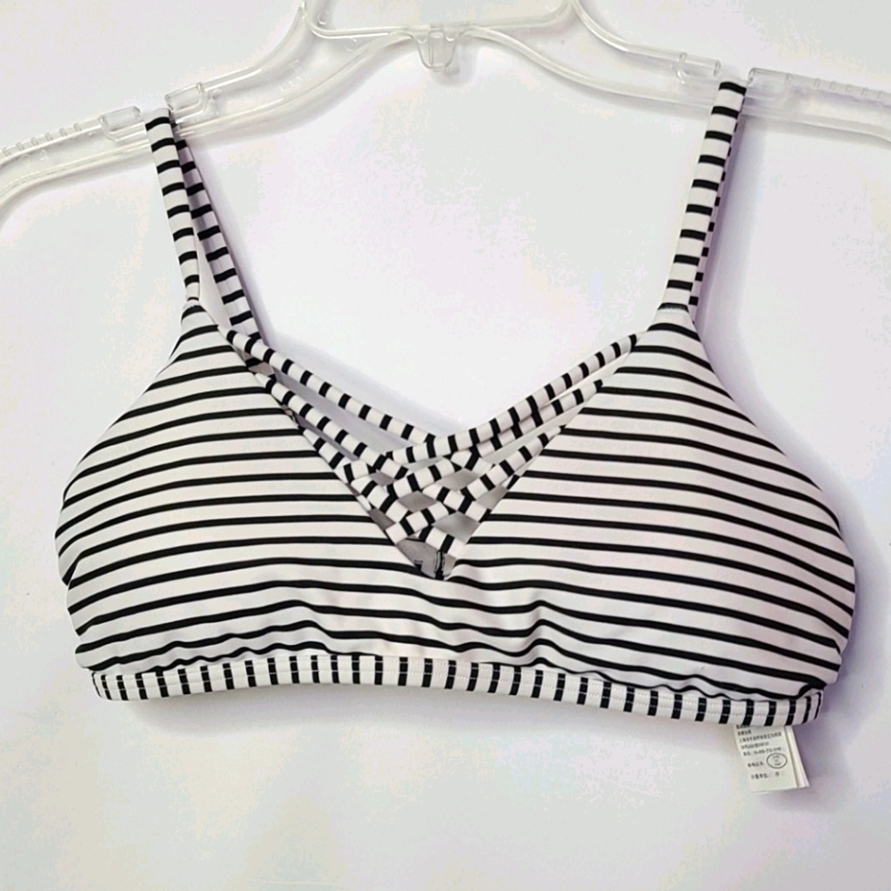 Hollister Be the sunshine striped bikini top sz M